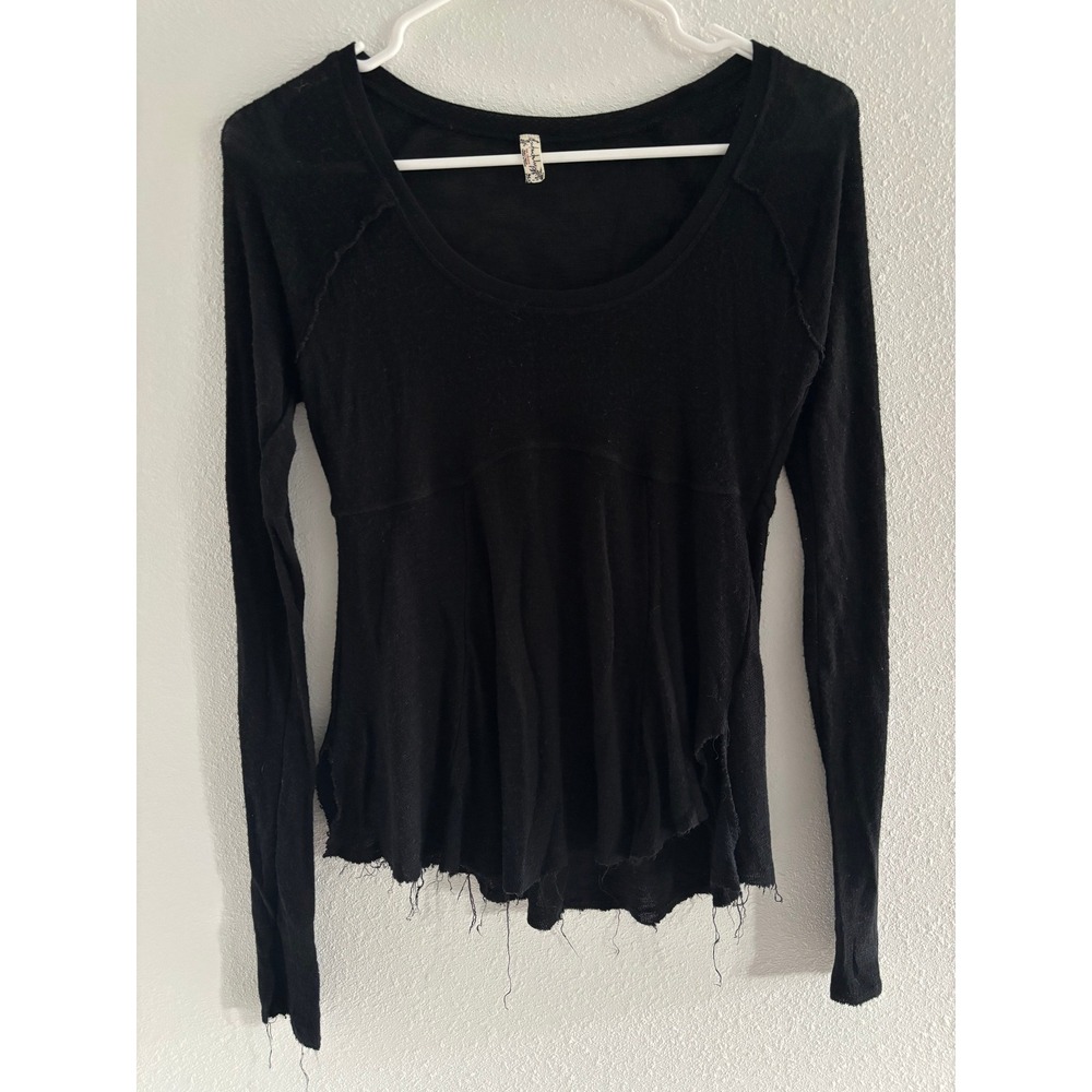 Free People Top‎ Womens Medium Brown Long Sleeve Capsule Minimalist Basic